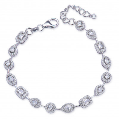 Gena.paris® 'Gabriella' Femmes Argent Bracelet - Argent GB1557-W