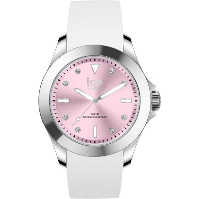 Ice Watch® Analogique 'Ice Steel - Classic - White Pastel Pink' Femmes Montre (Moyen) 020382