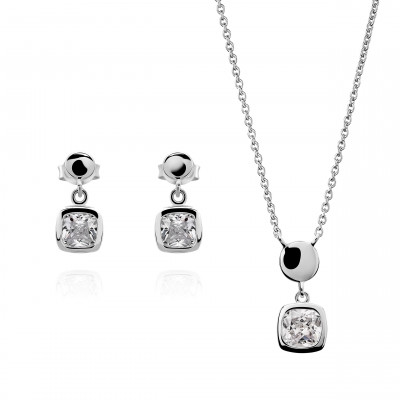 Orphelia® 'Myrela' Femmes Argent Set: Necklace + Earrings - Argent SET-7486