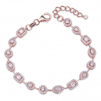 Gena.paris® 'Gabriella' Femmes Argent Bracelet - Rosé GB1557-R