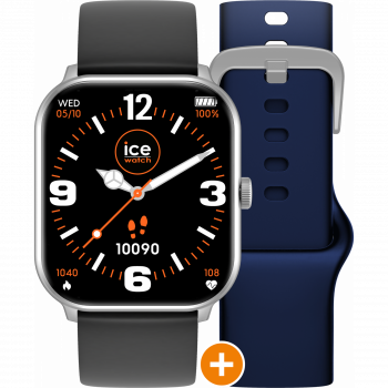 Ice Watch® Digital 'Ice Smart - Ice 1.0 - Silver - 2 Bands - Black - Navy' Mixte Montre 022252