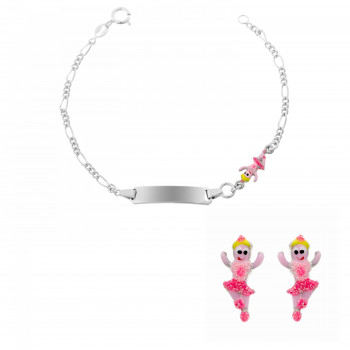Orphelia®  Enfant's Argent Set: Bracelet + boucle d'oreille - Argent SET-7137