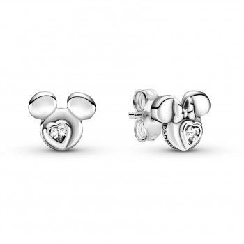 Pandora® 'Disney Mickey Mouse & Minnie Mouse' Femmes Argent Puce d'oreille - Argent 299258C01