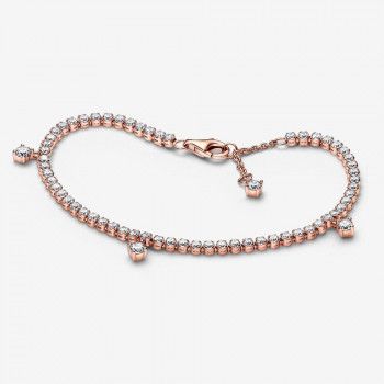 Pandora® 'Sparkling Drop' Femmes Métal plaqué Bracelet - Rosé 582401C01-16