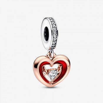Pandora® 'Radiant Heart' Femmes Argent Charm - Argent/Rose 782450C01