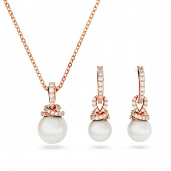 Swarovski® 'Originally' Femmes Métal plaqué Set: Necklace + Earrings - Rosé 5672835