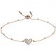 Fossil Jewellery® 'Flutter Hearts' Femmes Acier inoxydable Bracelet - Or rose JF03647791