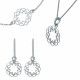 Orphelia® 'Jasmine' Femmes Argent Set: Bracelet + Earrings + Necklace - Argent SET-7076
