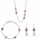 Orphelia® 'Fawn' Femmes Argent Set: Collier + Bracelet + Boucles d'oreilles - Rosé SET-7410