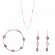 Orphelia® 'Euphemia' Femmes Argent Set: Collier + Bracelet + Boucles d'oreilles - Rosé SET-7411