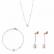 Orphelia® 'Elodie' Femmes Argent Set: Collier + Bracelet + Boucles d'oreilles - Rosé SET-7419