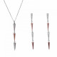 Orphelia® 'Aada' Femmes Argent Set: Necklace + Earrings - Argent/Rose SET-7433
