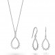 Orphelia® 'Petal' Femmes Argent Set: Necklace + Earrings - Argent SET-7564