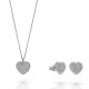 Orphelia® 'Elite' Femmes Argent Set: Necklace + Earrings - Argent SET-7566