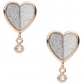 Fossil Jewellery® 'Flutter Hearts' Femmes Acier inoxydable Puce d'oreille - Or rose JF03646791