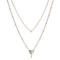 Fossil Jewellery® 'Flutter Hearts' Femmes Acier inoxydable Collier - Or rose JF03648791
