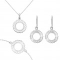 Orphelia® 'Amada' Femmes Argent Set: Bracelet + Earrings + Necklace - Argent SET-7075