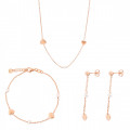 Orphelia® 'Nahara' Femmes Argent Set: Collier + Bracelet + Boucles d'oreilles - Rosé SET-7378