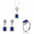 Orphelia® 'Enora' Femmes Argent Set: Necklace + Earrings + Ring - Argent SET-7426/SA