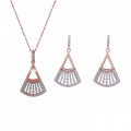 Orphelia® 'Carina' Femmes Argent Set: Necklace + Earrings - Rosé SET-7436