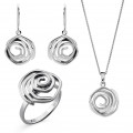 Orphelia® 'Apolline' Femmes Argent Set: Necklace + Earrings + Ring - Argent SET-7500