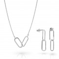 Orphelia® 'Rose' Femmes Argent Set: Necklace + Earrings - Argent SET-7561
